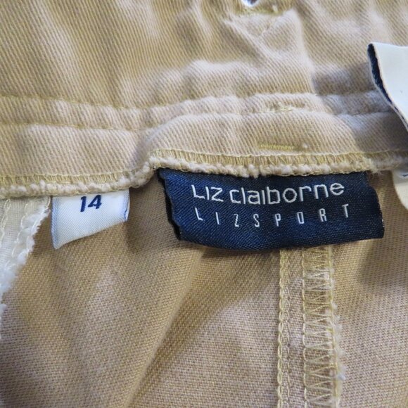 Vintage Liz Claiborne LIZSPORT 100% cotton Tan Pants Size 14 - Picture 11 of 13